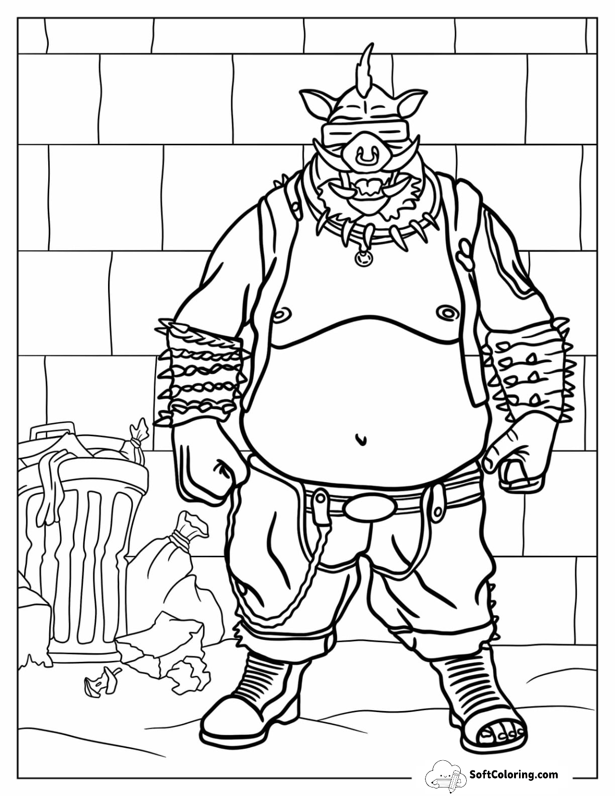 Ninja Turtles Coloring Page Of Scary Bepop