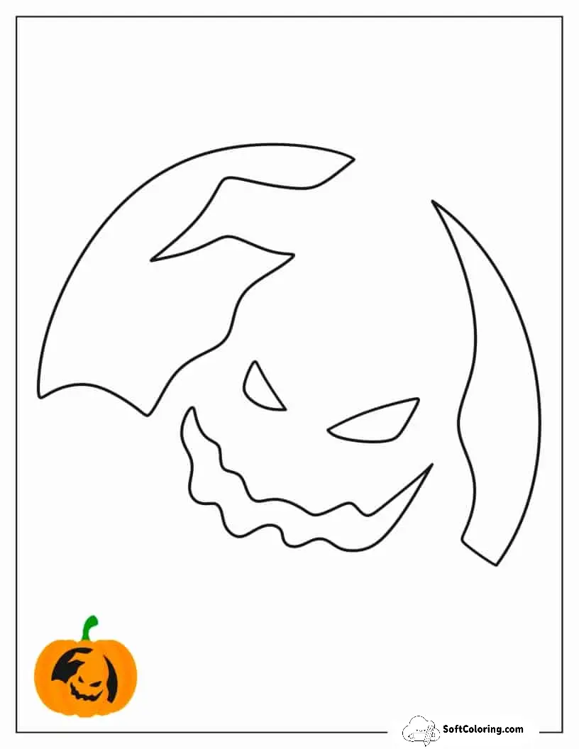 Scary Oogie Boogie Carving Pumpkin Template