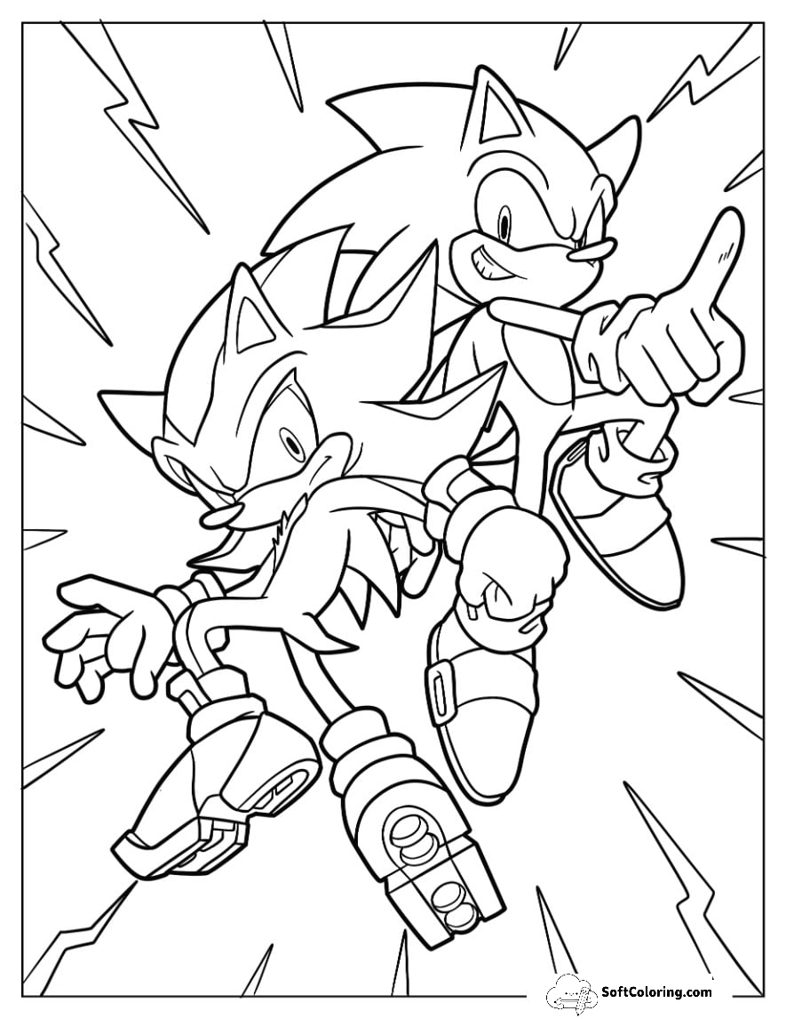 Shadow Coloring Page And Sonic The Hedgehog Poster