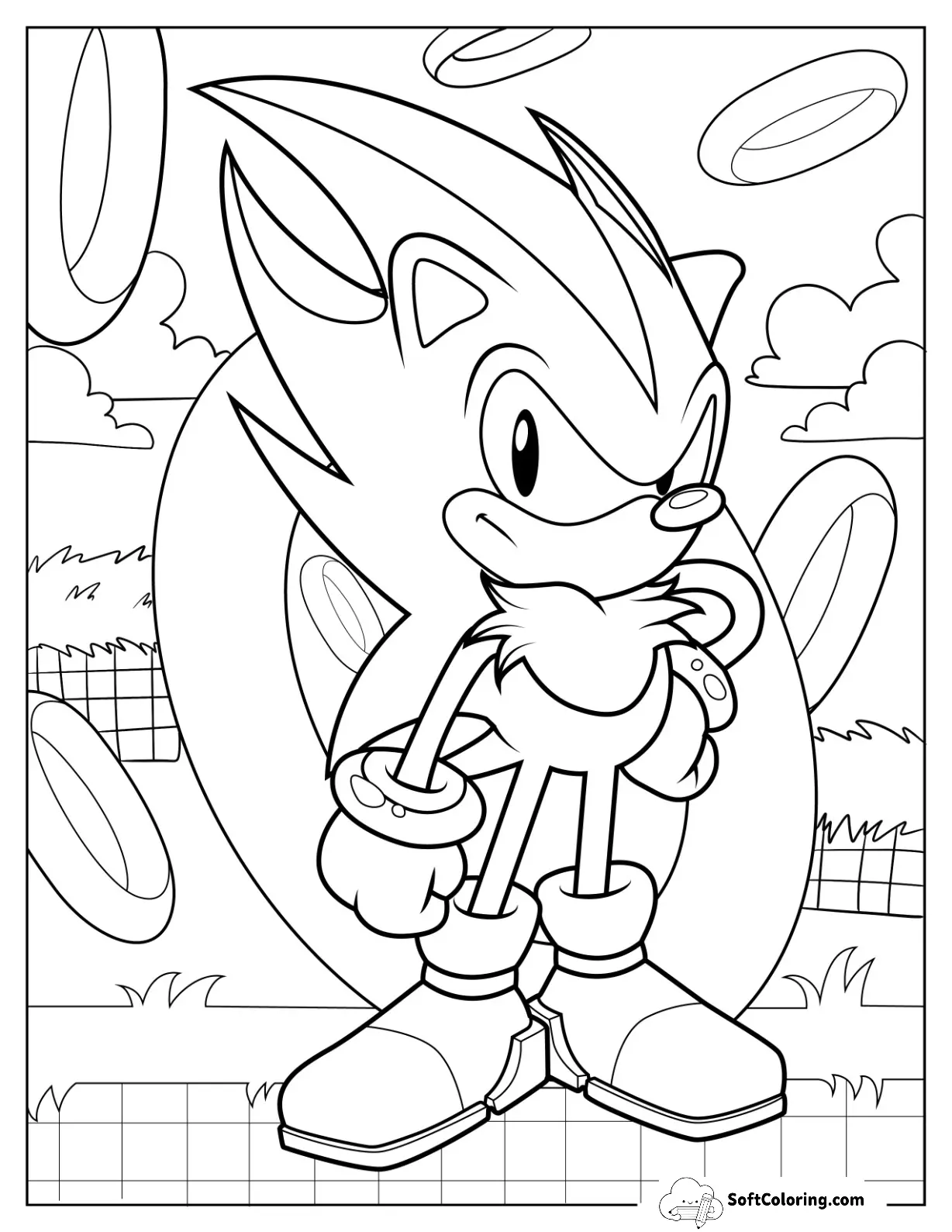 Shadow Coloring Page Standing In Front Of Rings In Angel Island