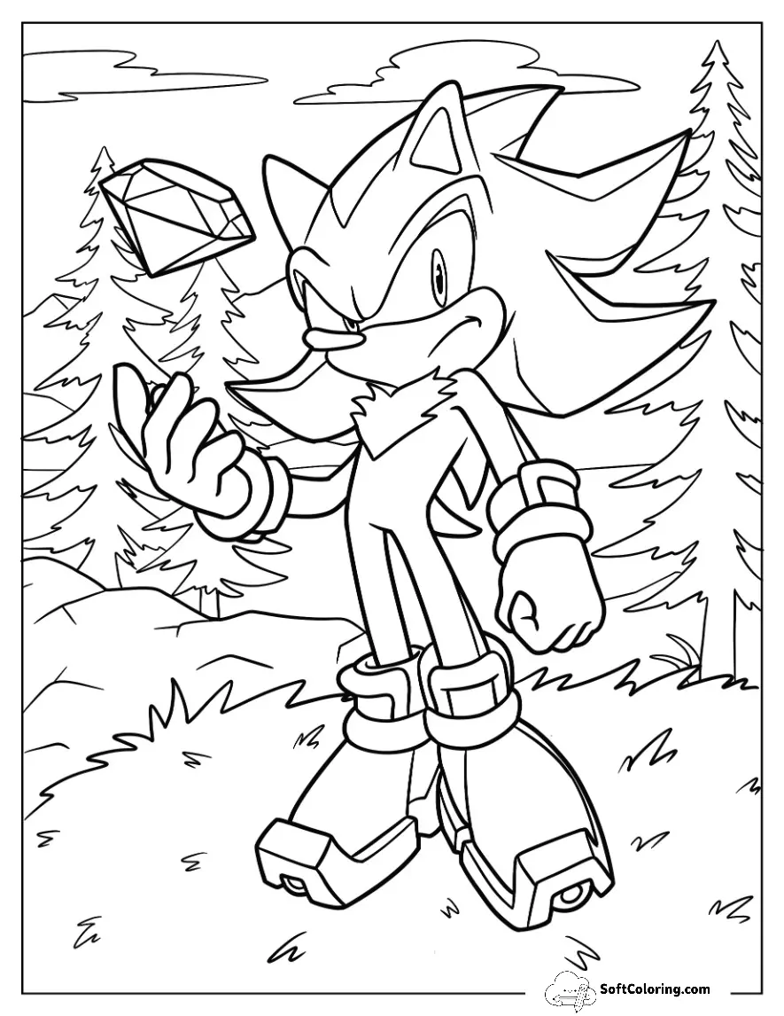 Shadow Coloring Page Tossing The Chaos Emerald