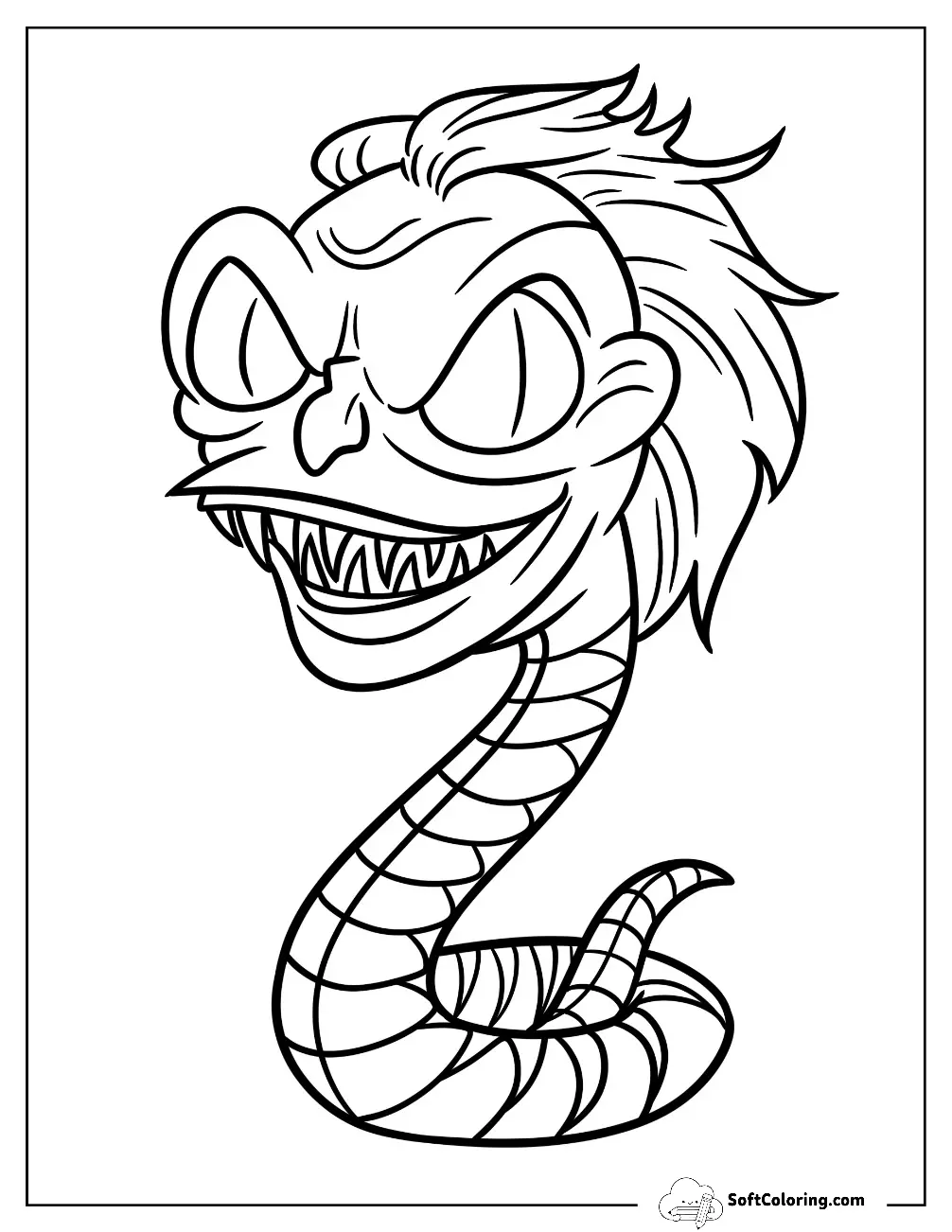 Simple Beetlejuice Coloring Page Snake For Kids
