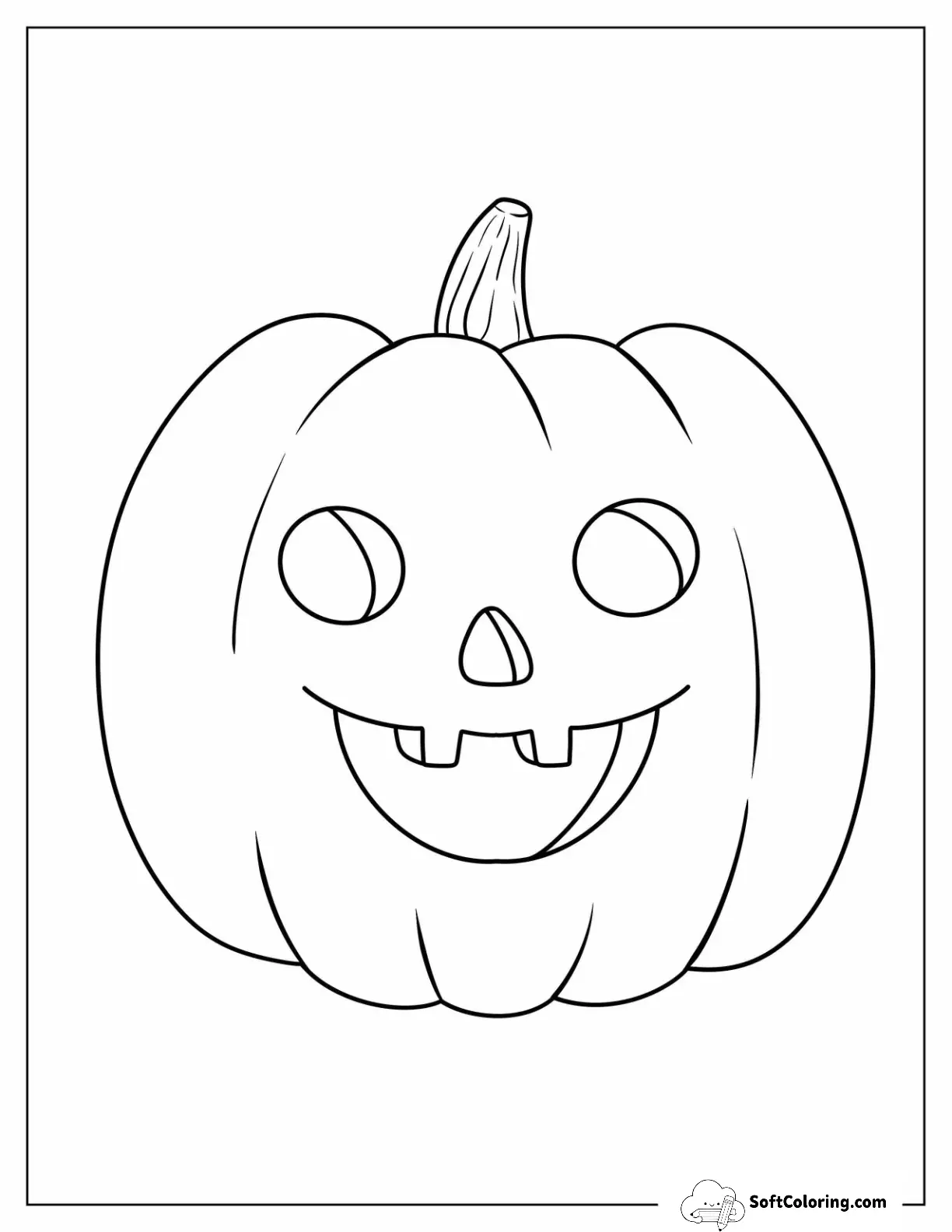 Simple Jack O Lantern Pumpkin Template To Color