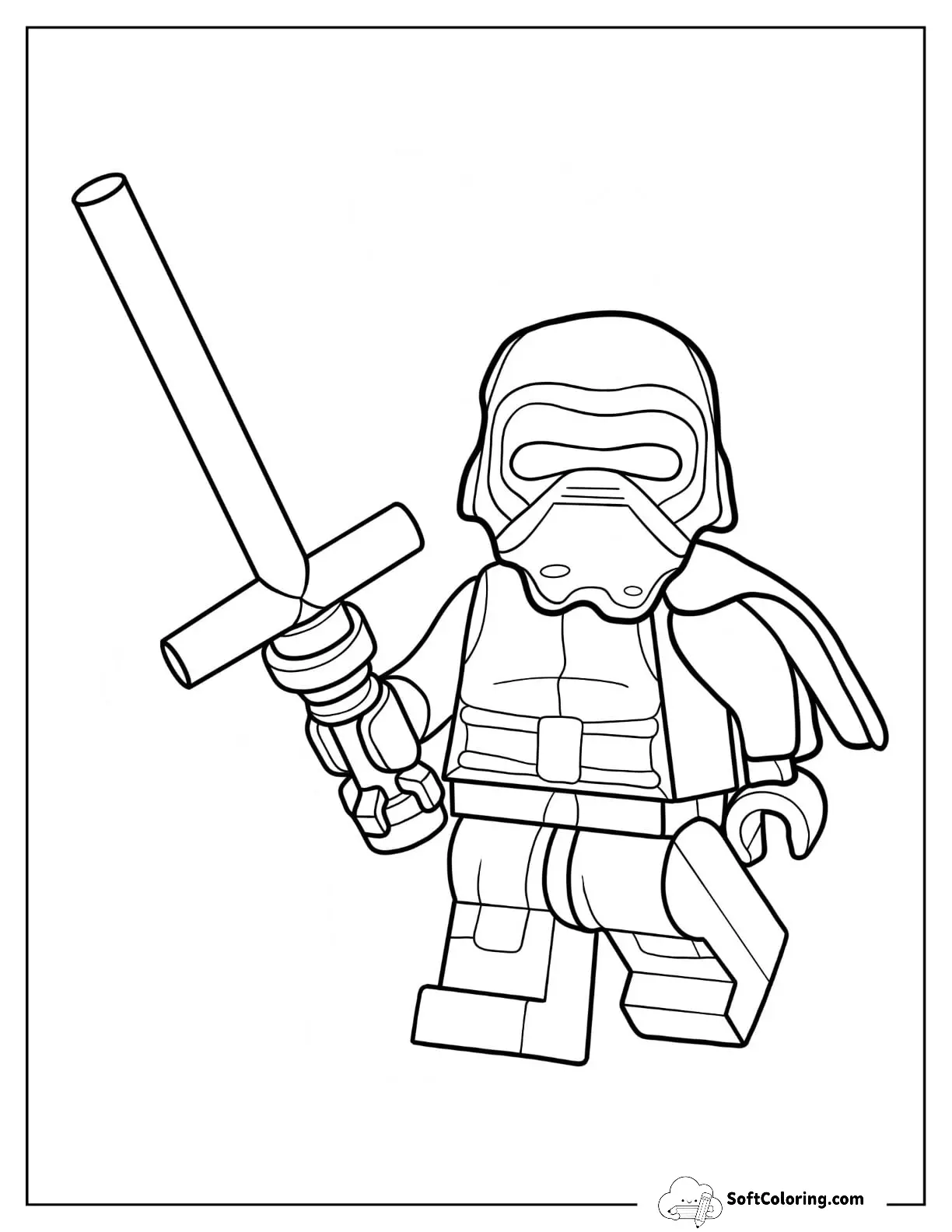 Simple Lego Star Wars Of Kylo Ren Holding Lightsaber
