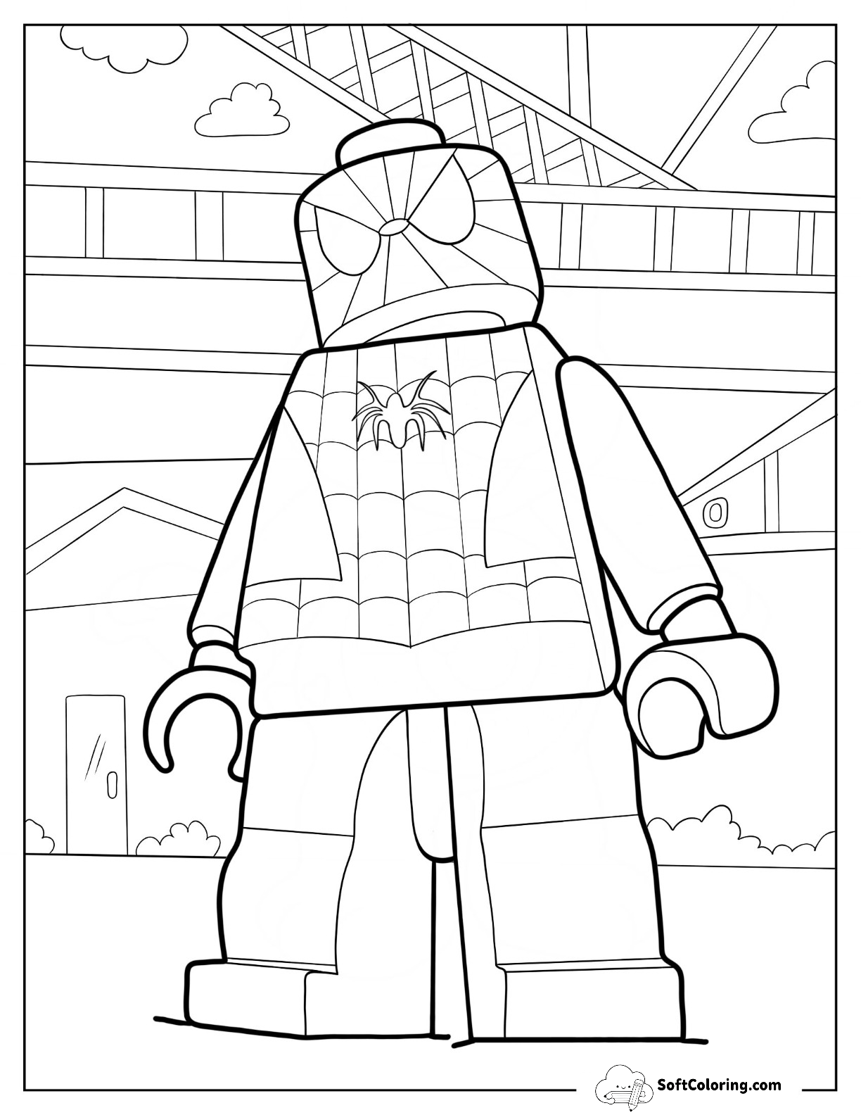 Simple Lego Avengers Coloring Page Of Spider Man For Kids