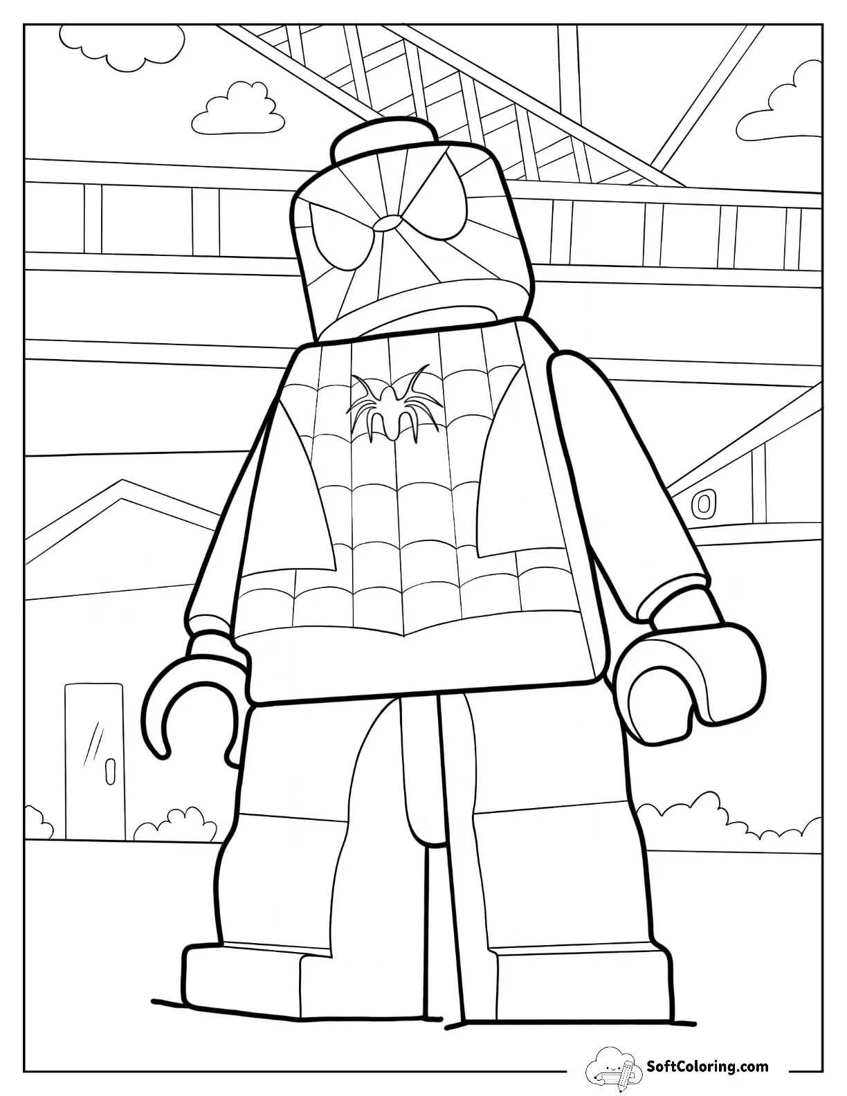 Simple Lego Avengers Coloring Page Of Spider Man For Kids