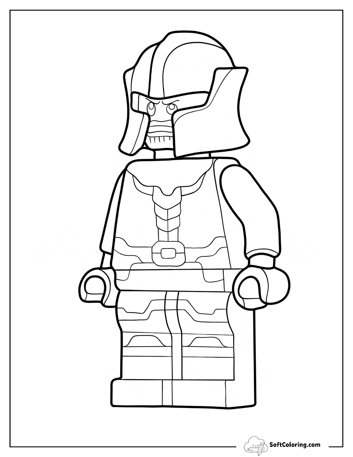 Simple Lego Thanos Coloring Page For Preschoolers