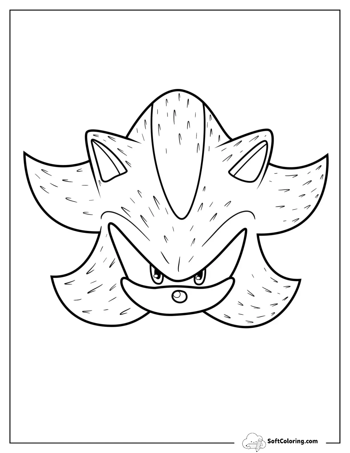 Simple Shadow Sonic Coloring Page The Hedgehog Face For Kids