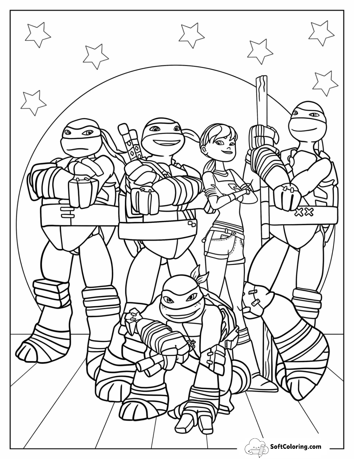 Simple Teenage Mutant Ninja Turtles Coloring Page