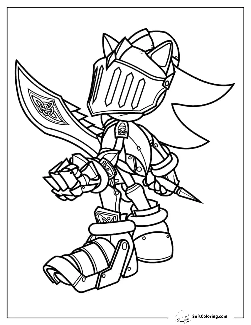 Sir Lancelot Shadow Holding Sword