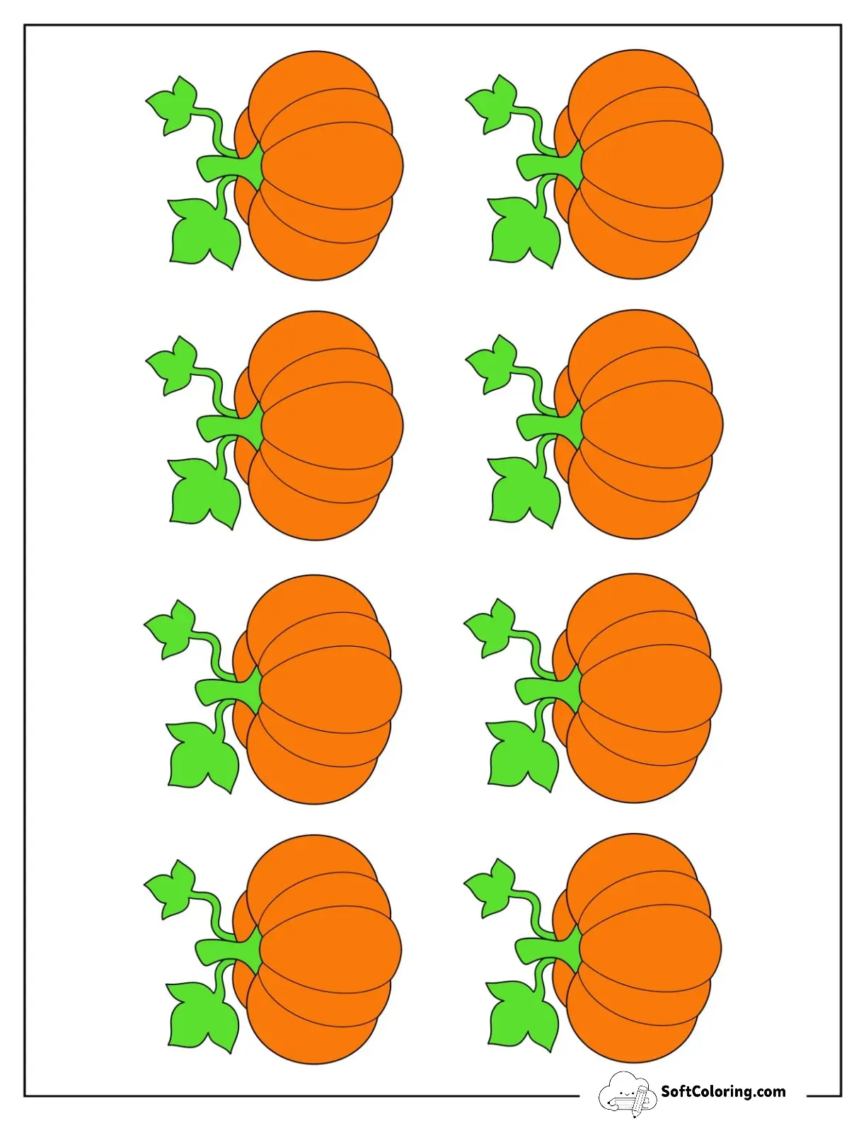 Small Colored Autumn Pumpkin Template