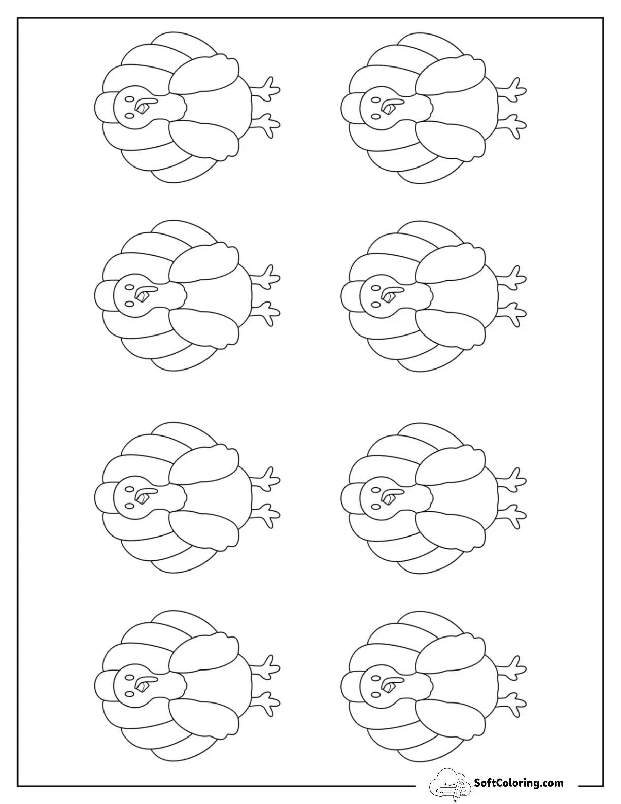 Small Cute Turkey Template
