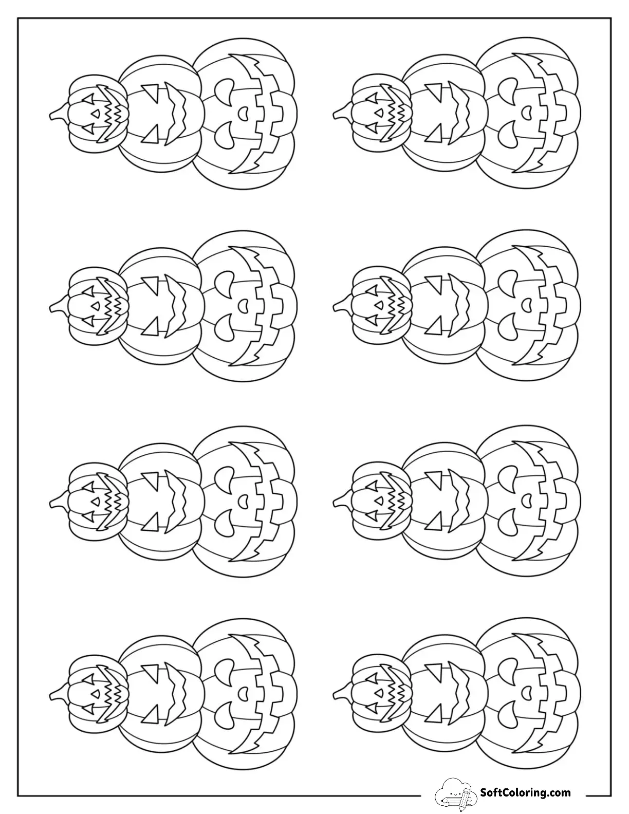 Small Jack O Lantern Tower Pumpkin Template