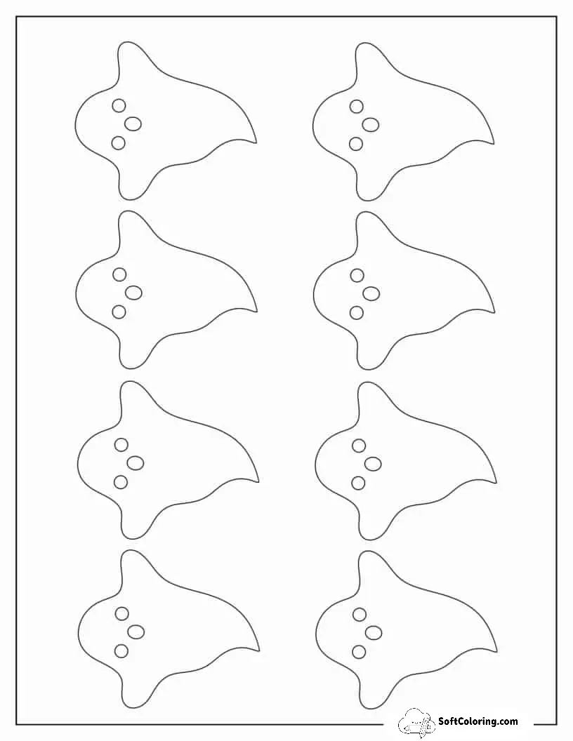 Small Kawaii Ghost Template