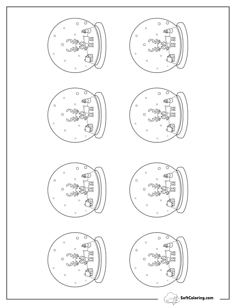 Small Rudolph Snow Globe Template