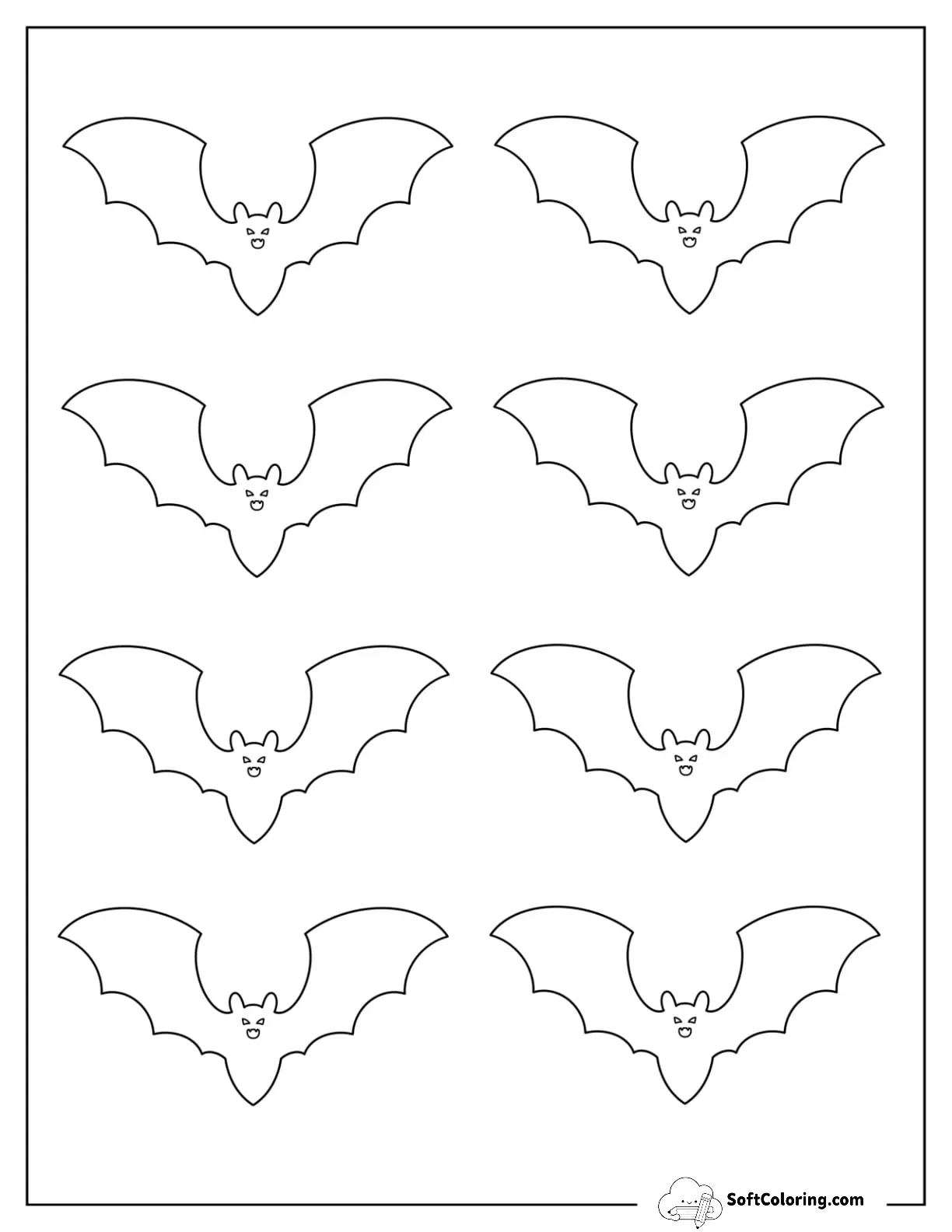 Small Scary Bat Template