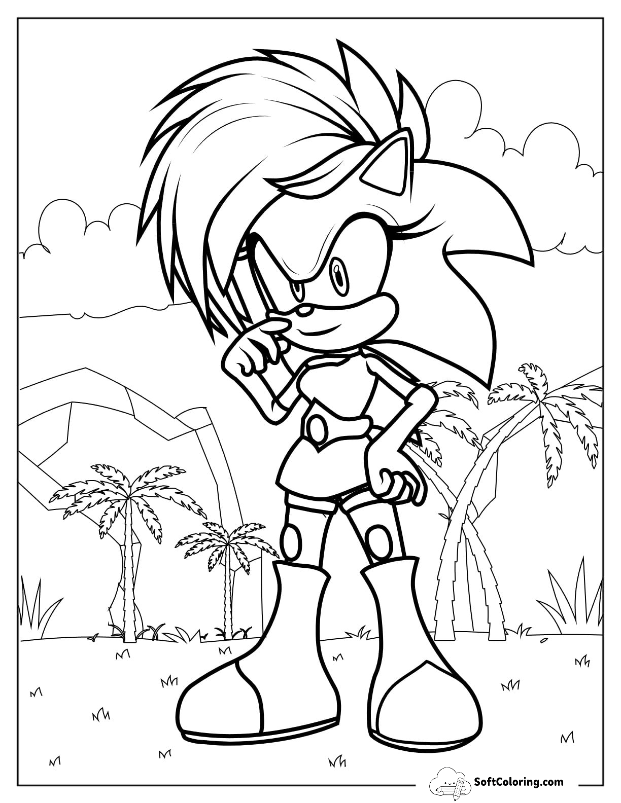 Sonia The Hedgehog Coloring Sheet