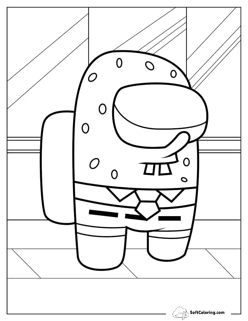 Spongebob Among Us To Color