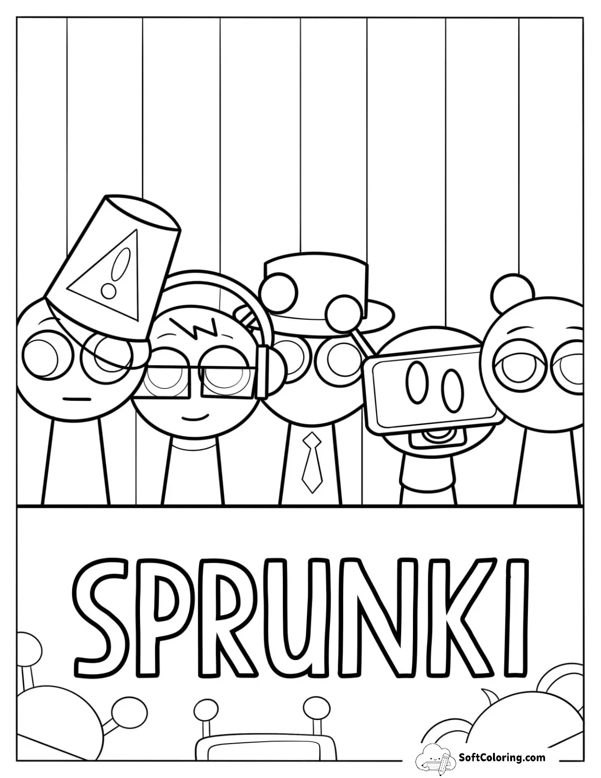 Sprunki Logo With Brud Oren Sky Garnold And Black