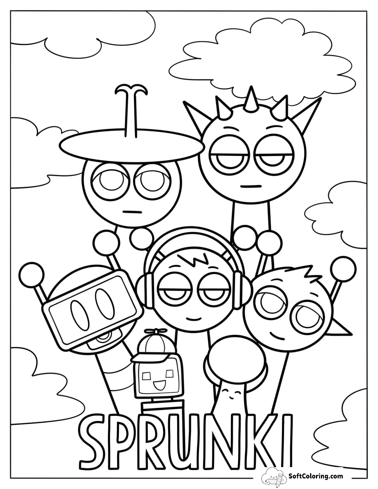 Mr. Fun Computer, Tree, Simon, Orange, Fun Bot, Clukr, And Raddy