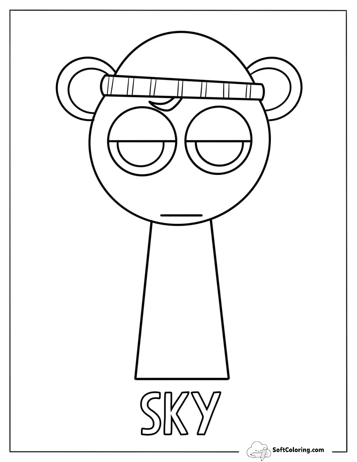 Sprunki Coloring Page Of Sky For Preschoolers