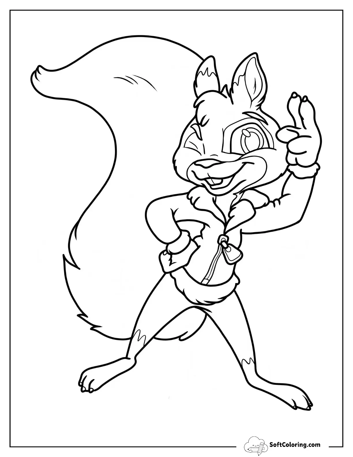 Squirrel In Jacket Winking And Saluting