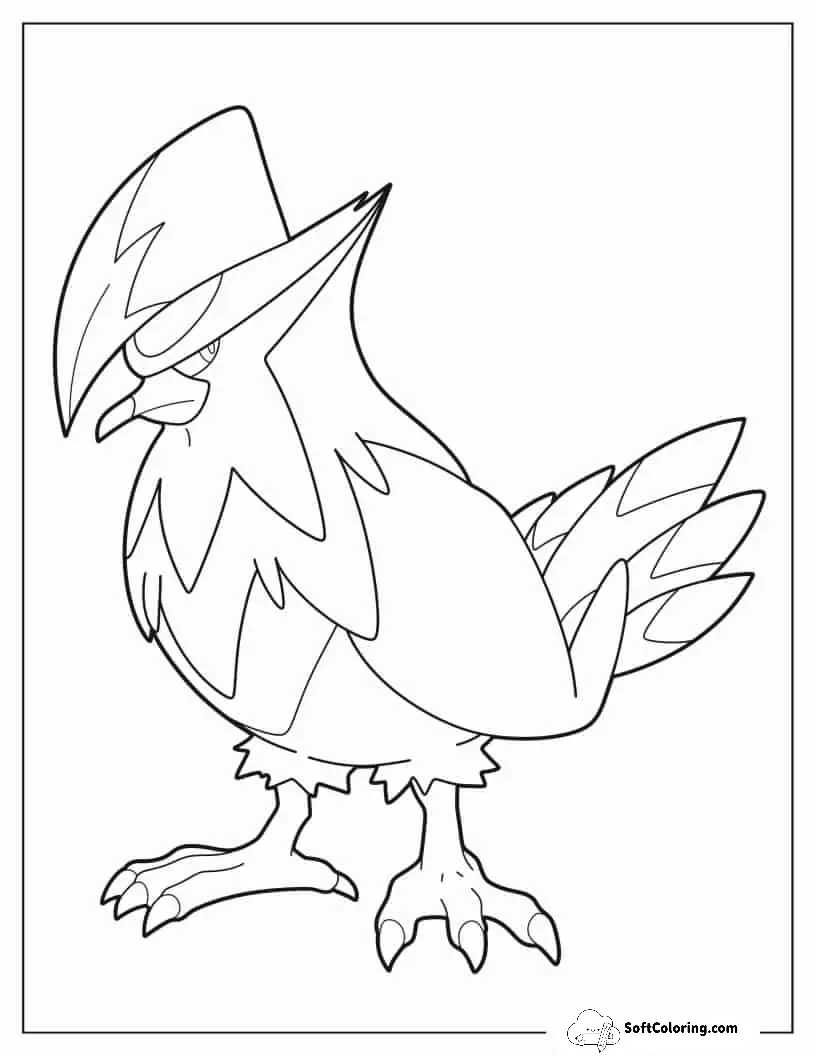Staraptor Outline Coloring In For Kids