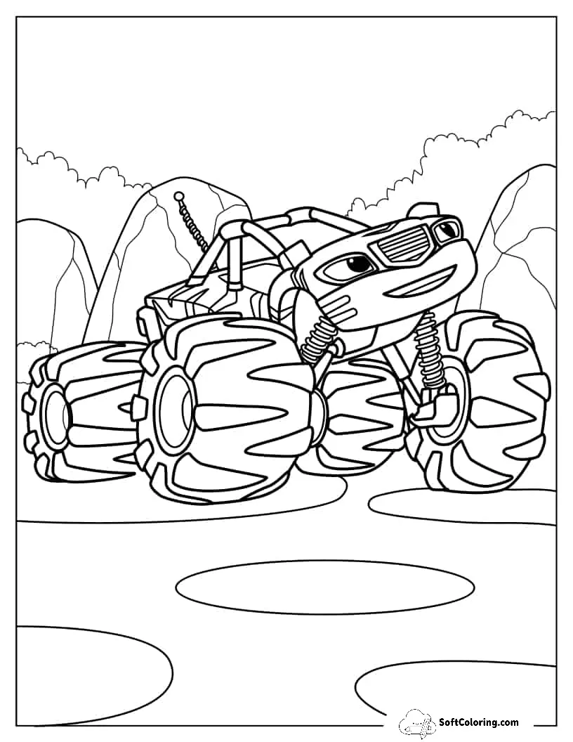 Stripes Monster Machine Coloring In
