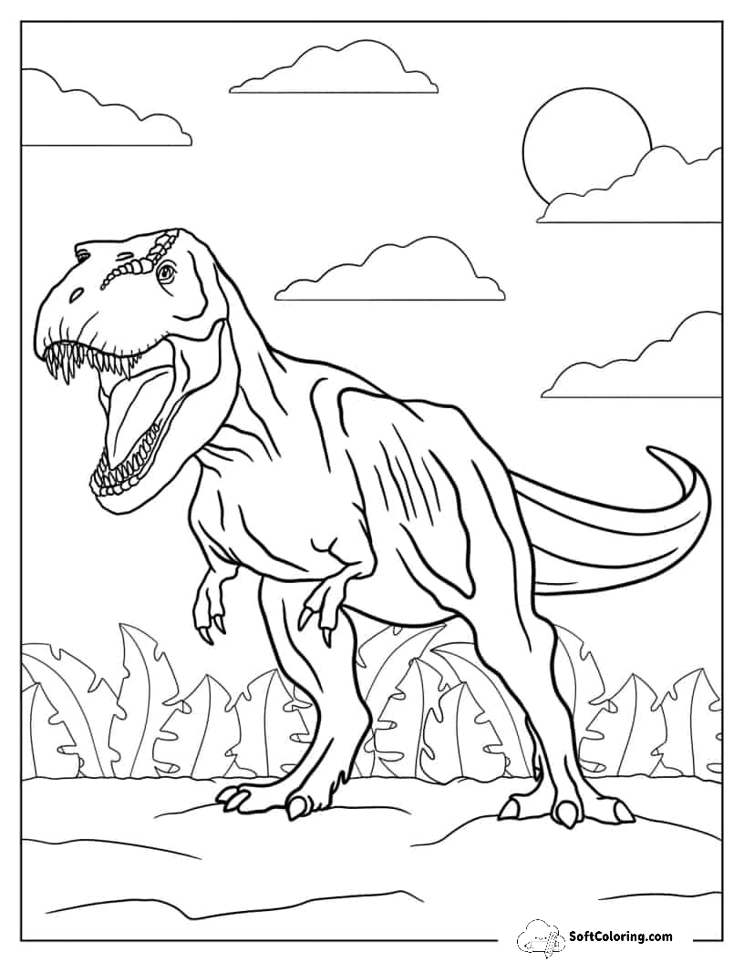 T-Rex From Jurassic Park To Color