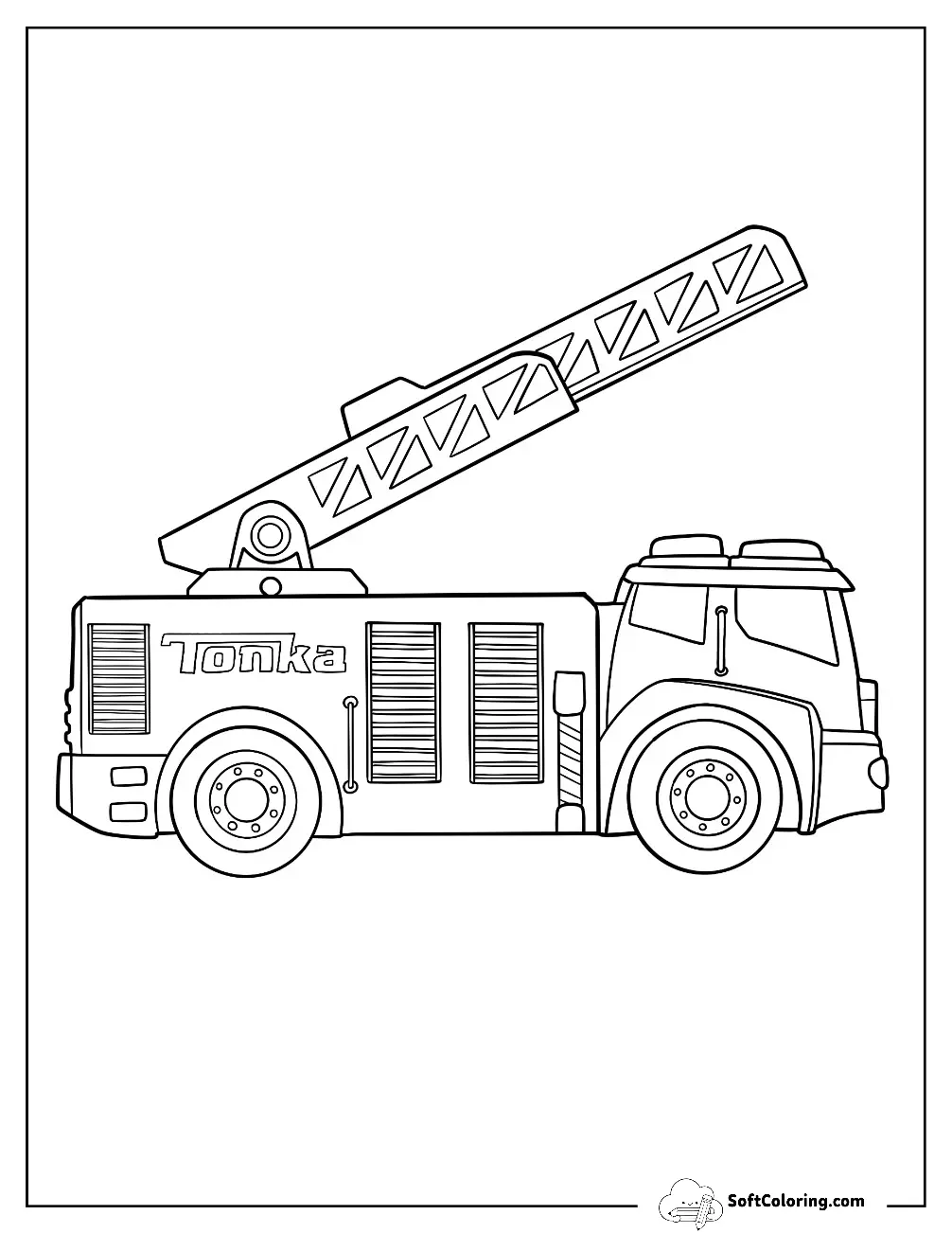 Tonka Fire Truck With The Ladder Extending Upward