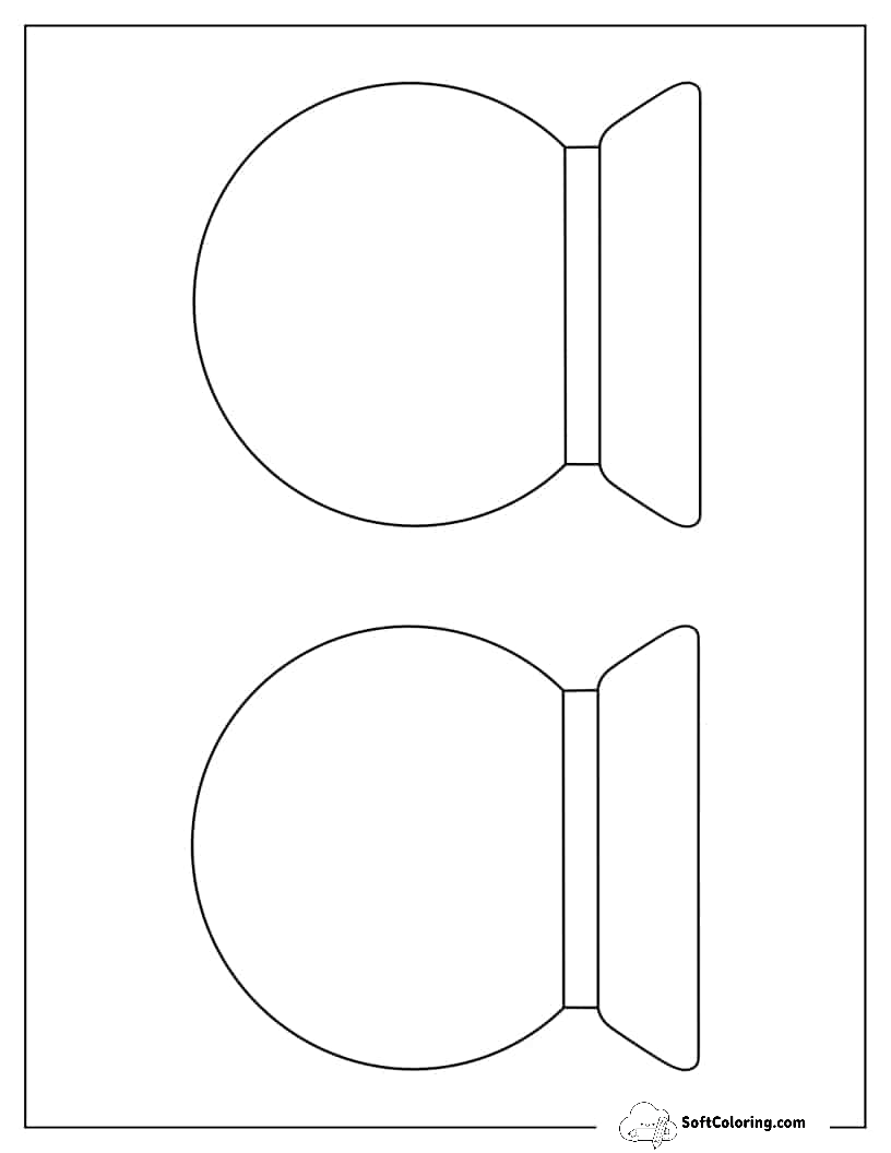 Two Half-Page Basic Blank Snowflake Template Coloring Page
