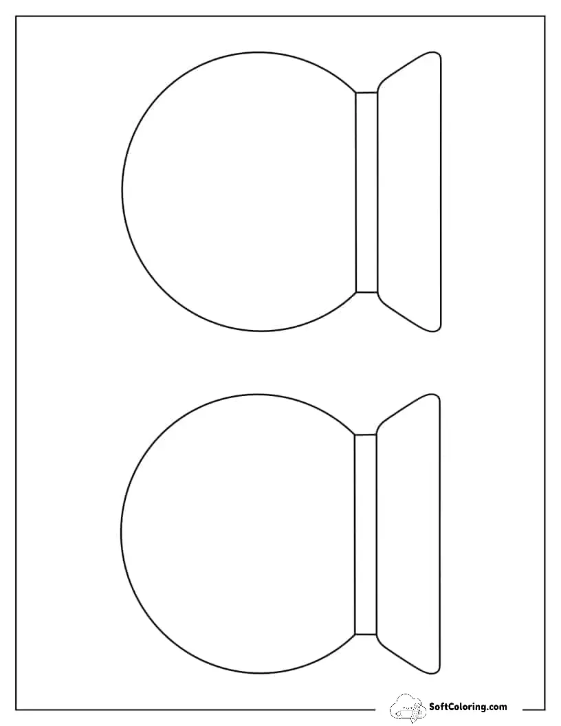 Two Half-Page Basic Blank Snowflake Template