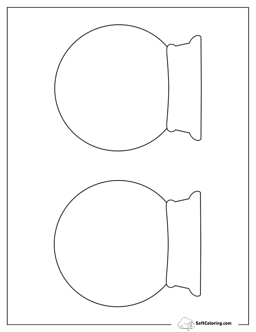 Two Half-Page Blank Snow Globe Template