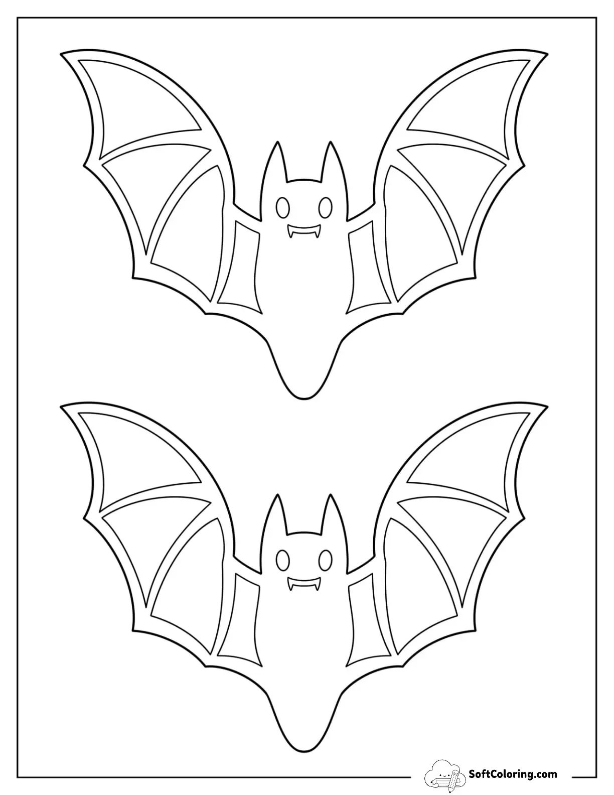 Two Half Page Detailed Bat Template
