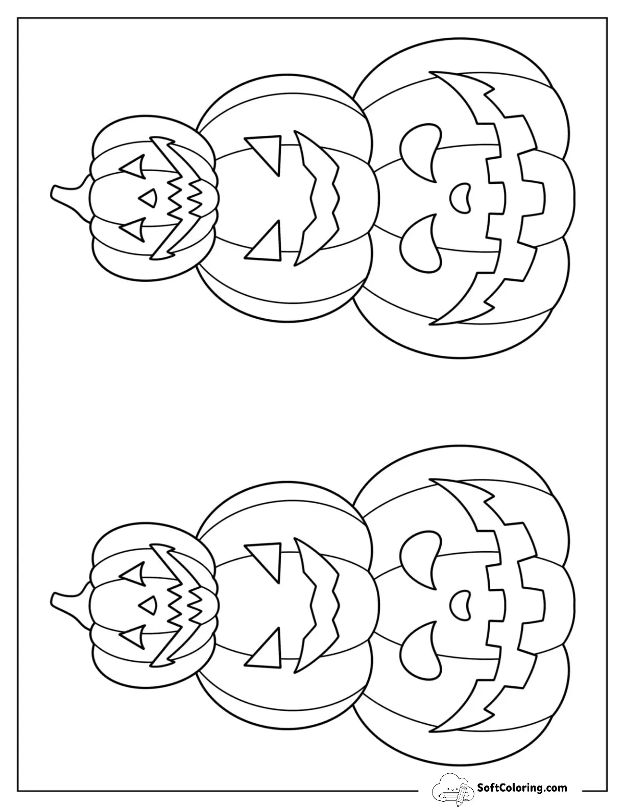 Two Half Page Jack O Lantern Tower Pumpkin Template