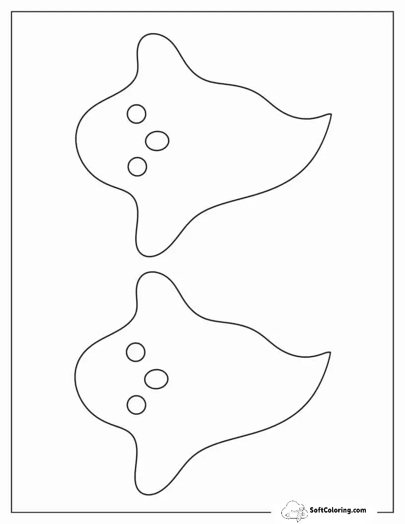Two Half-Page Kawaii Ghost Template