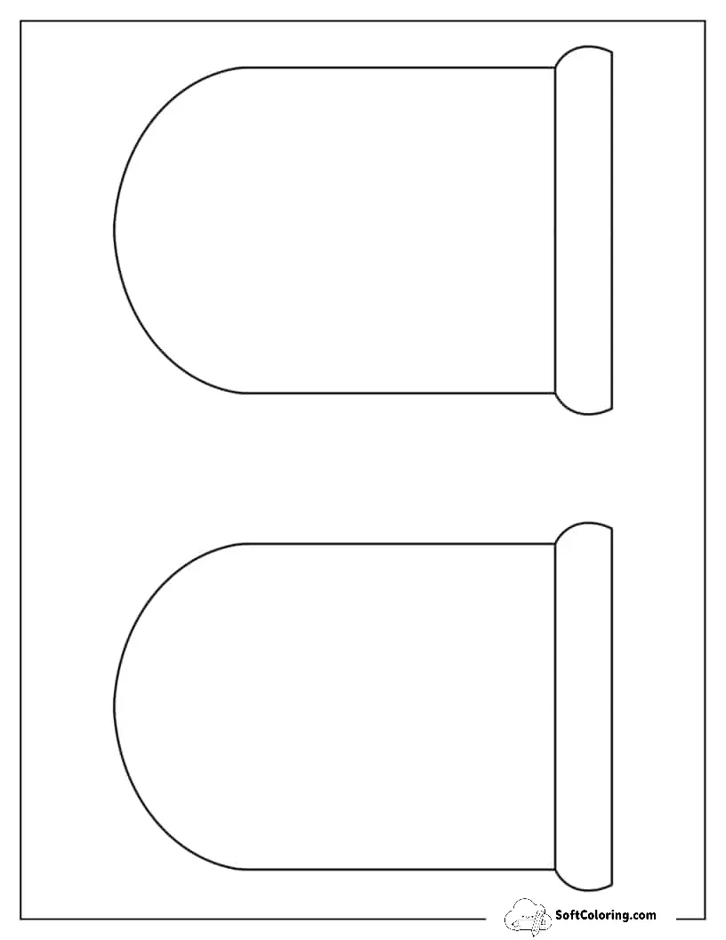 Two Half-Page Long Blank Snow Globe Template