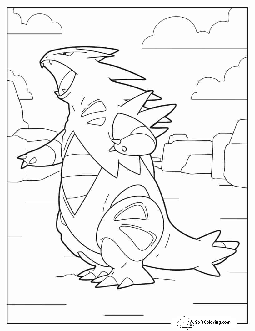 Tyranitar Roaring At Enemy