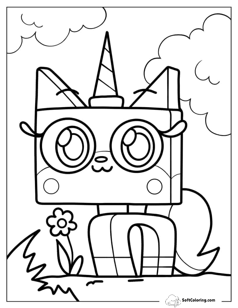 Unkitty Unicorn Cat Coloring Sheet