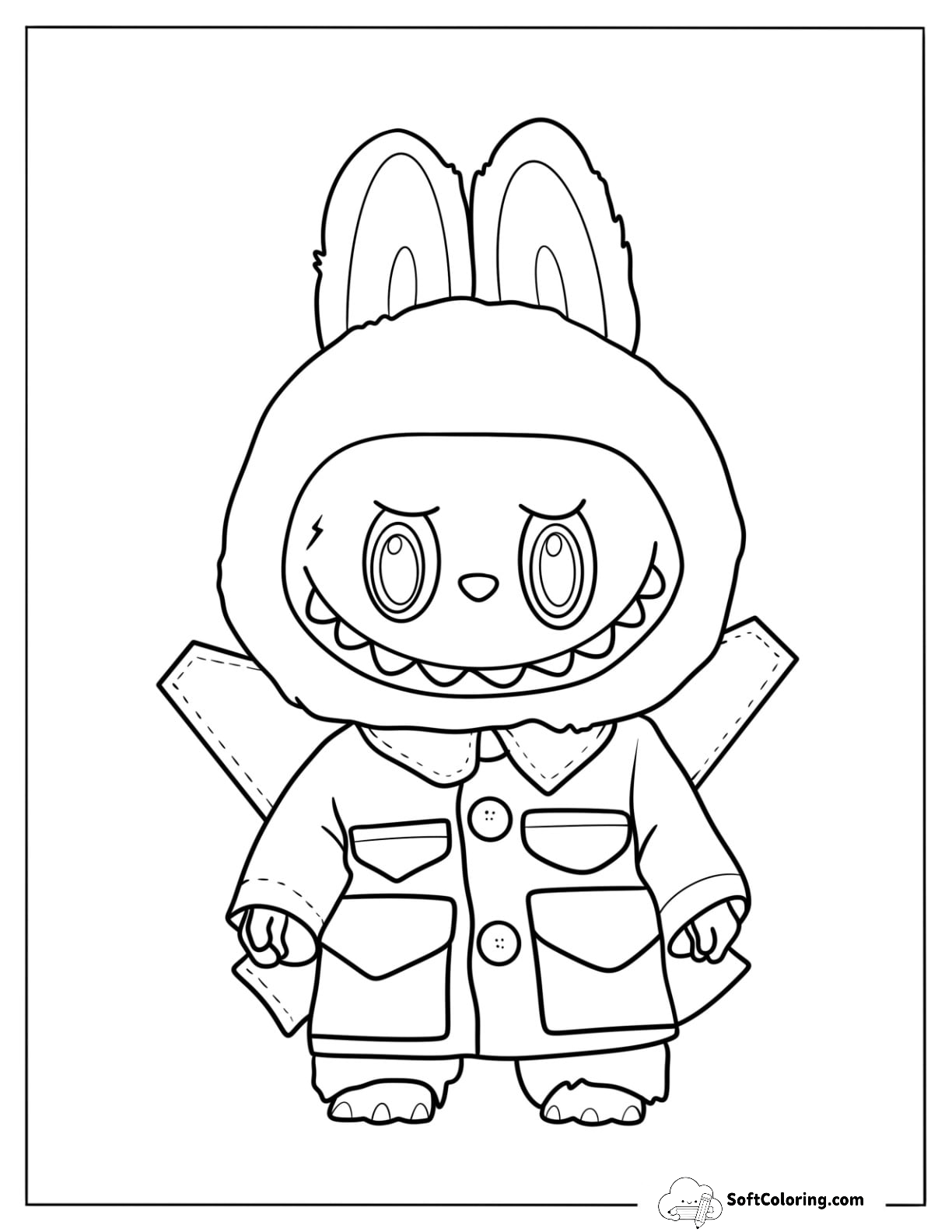 Wings Of Fantasy Labubu Coloring Page Of Doll For Kids