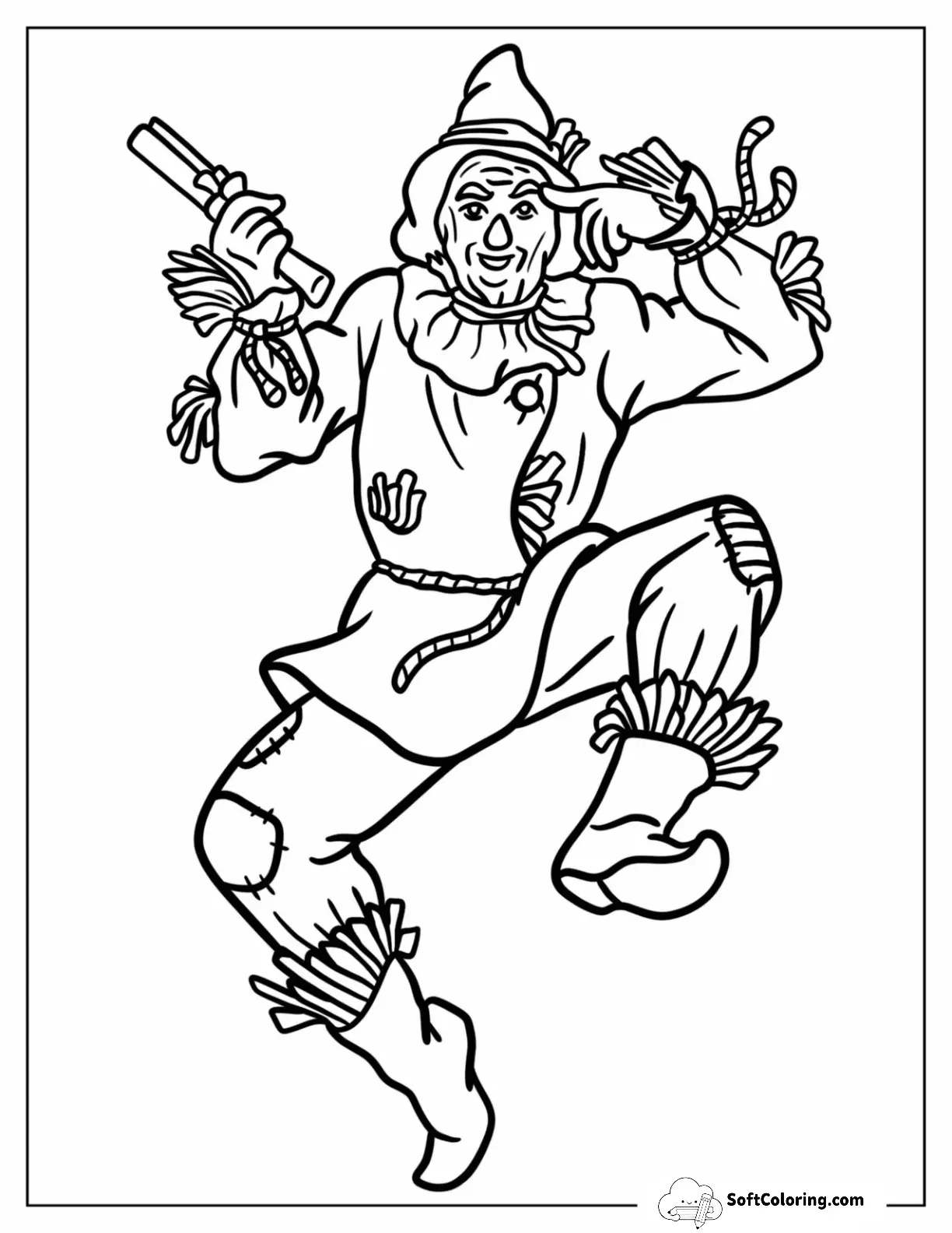 Wizard Of Oz Scarecrow Coloring Page