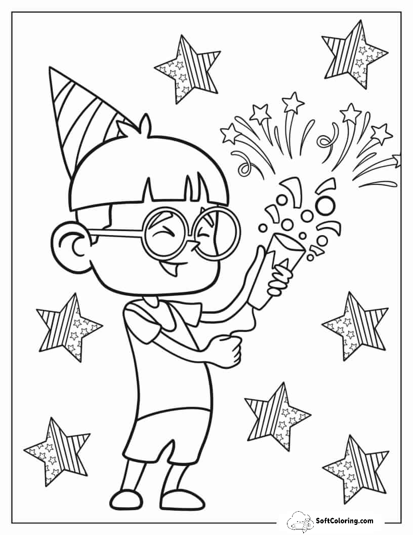 Young Child Celebrating During 4Th Of July