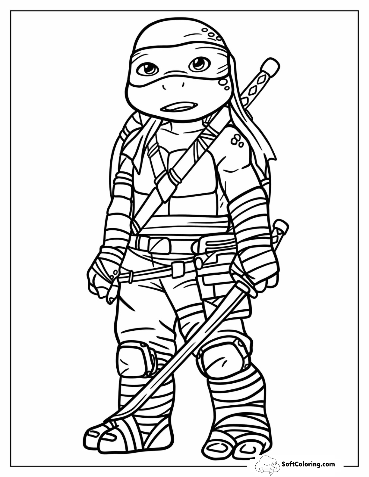 Ninja Turtles Coloring Page Of Young Leonardo