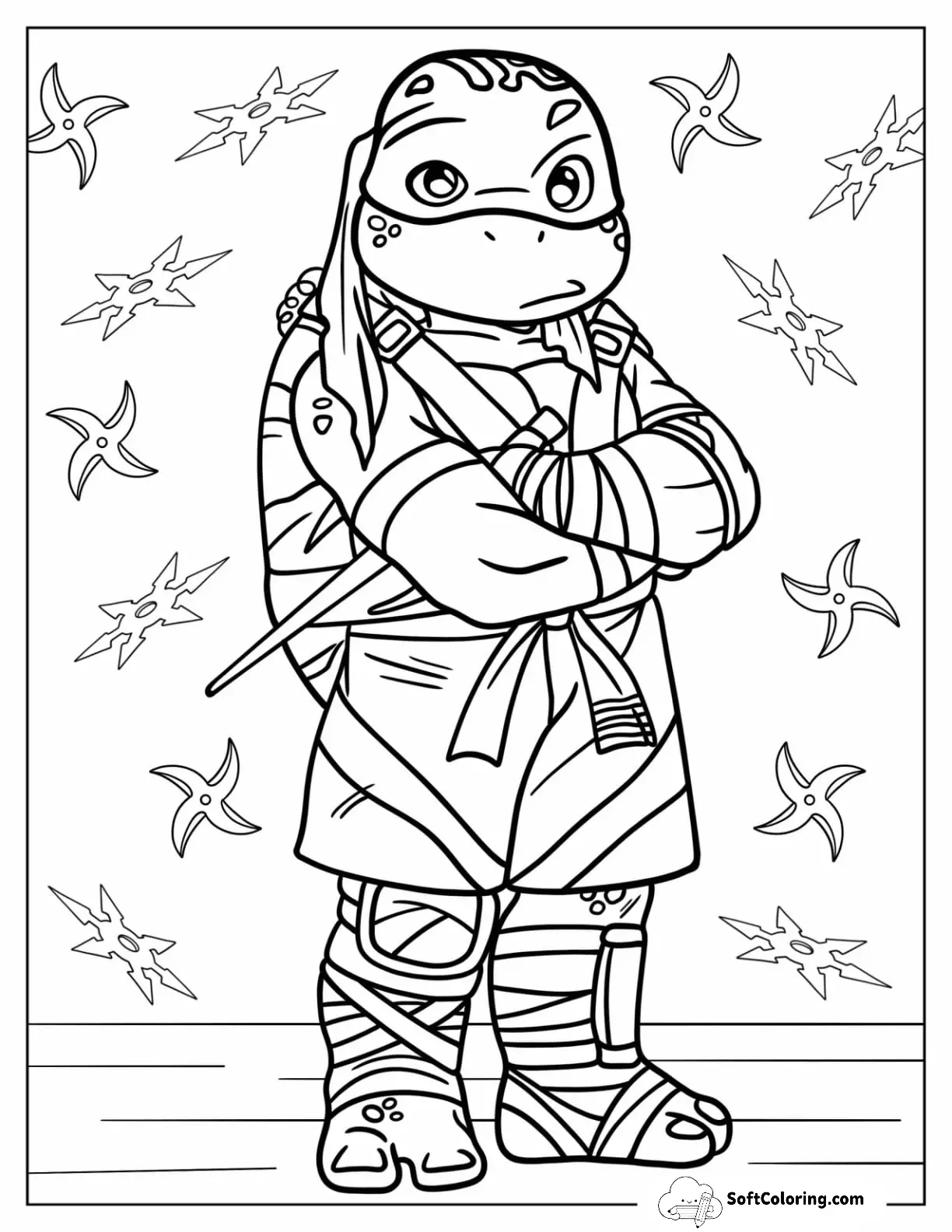 Ninja Turtles Coloring Page Of Young Raphael Pouting