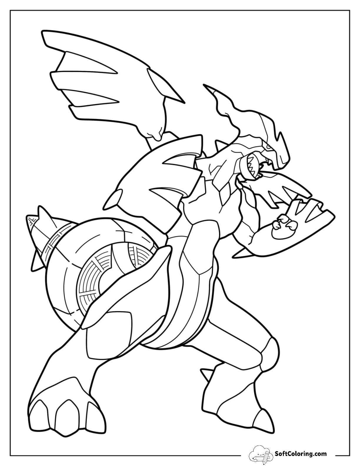 Legendary Pokemon Coloring Page Of Zekrom Roaring