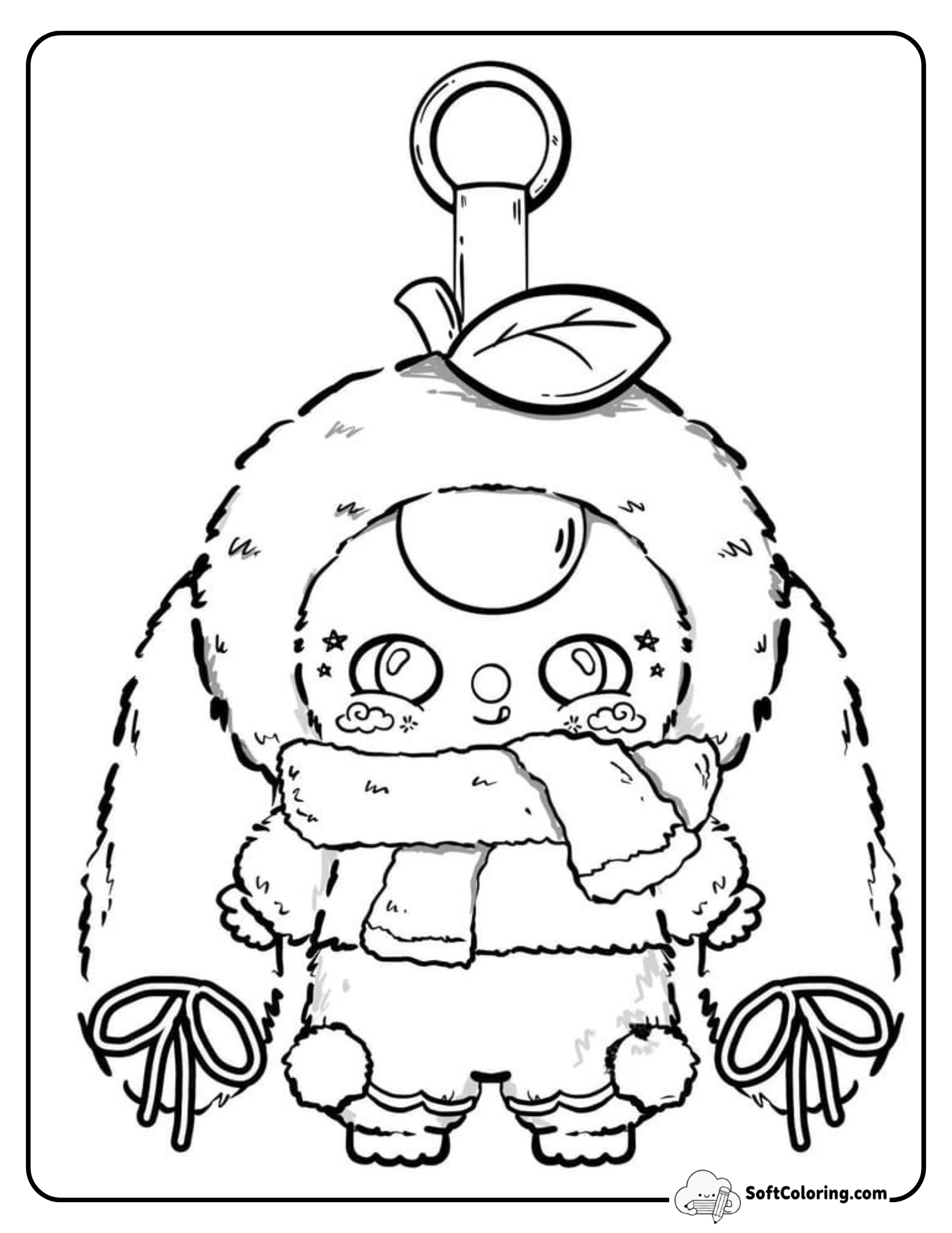 Baby Three Red Apple Fruit Coloring Sheet