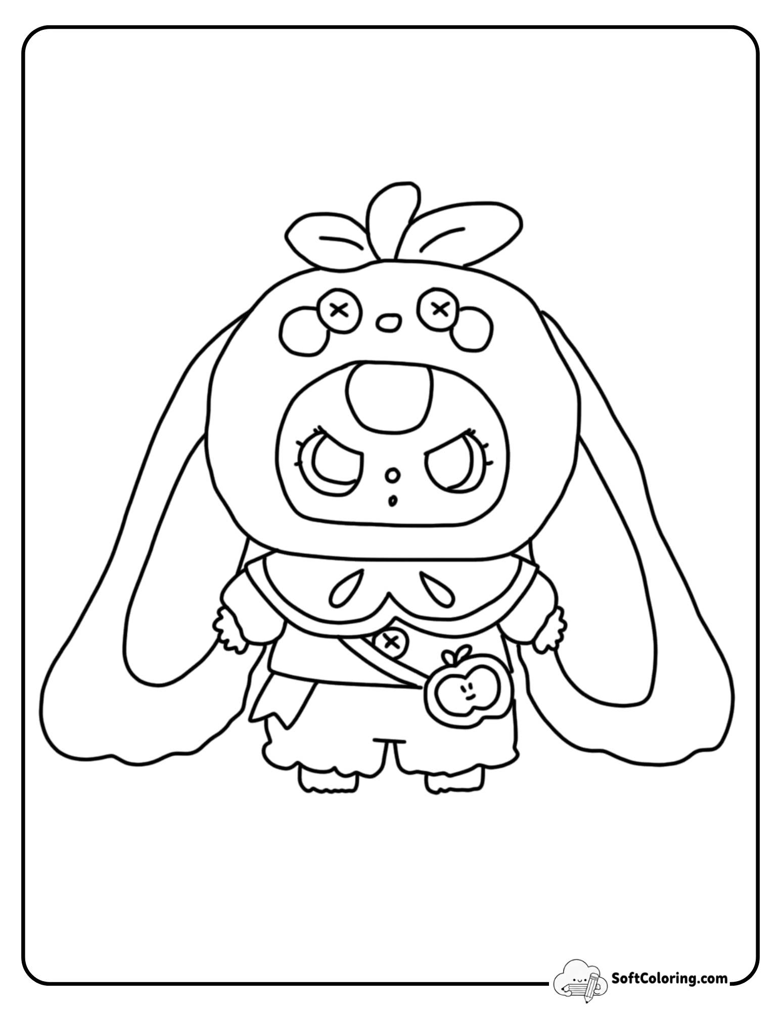 Baby Three Bunny Ears Sweet Character Coloring