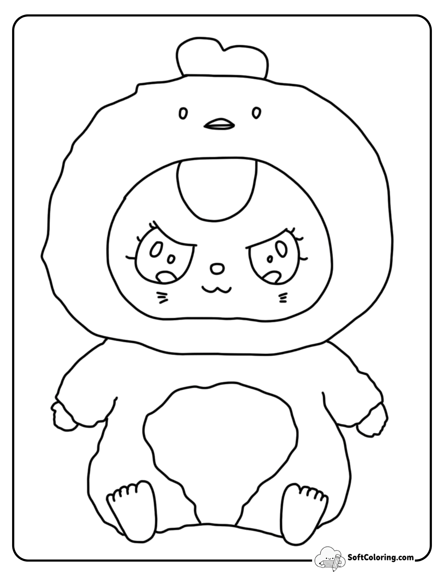 Little Baby Three Chick Costume Coloring Page