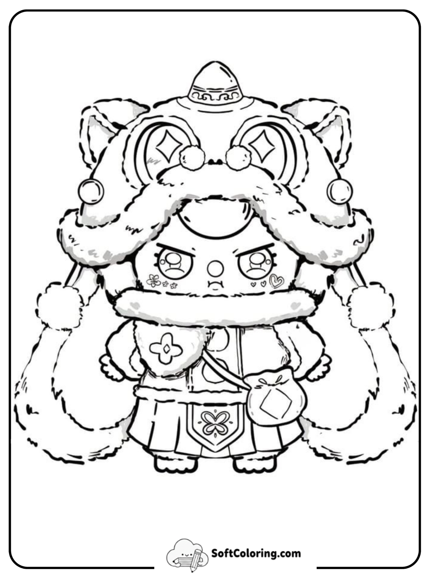 Baby Three Festive Dragon Dance Coloring