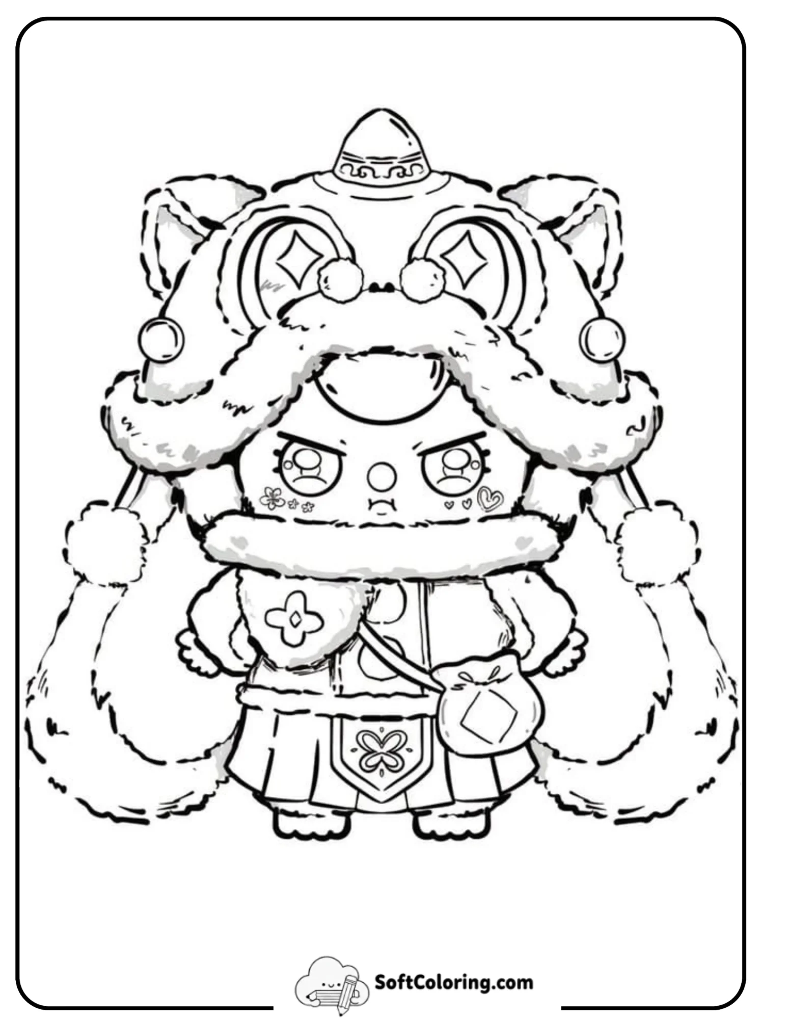 Baby Three Festive Dragon Dance Coloring